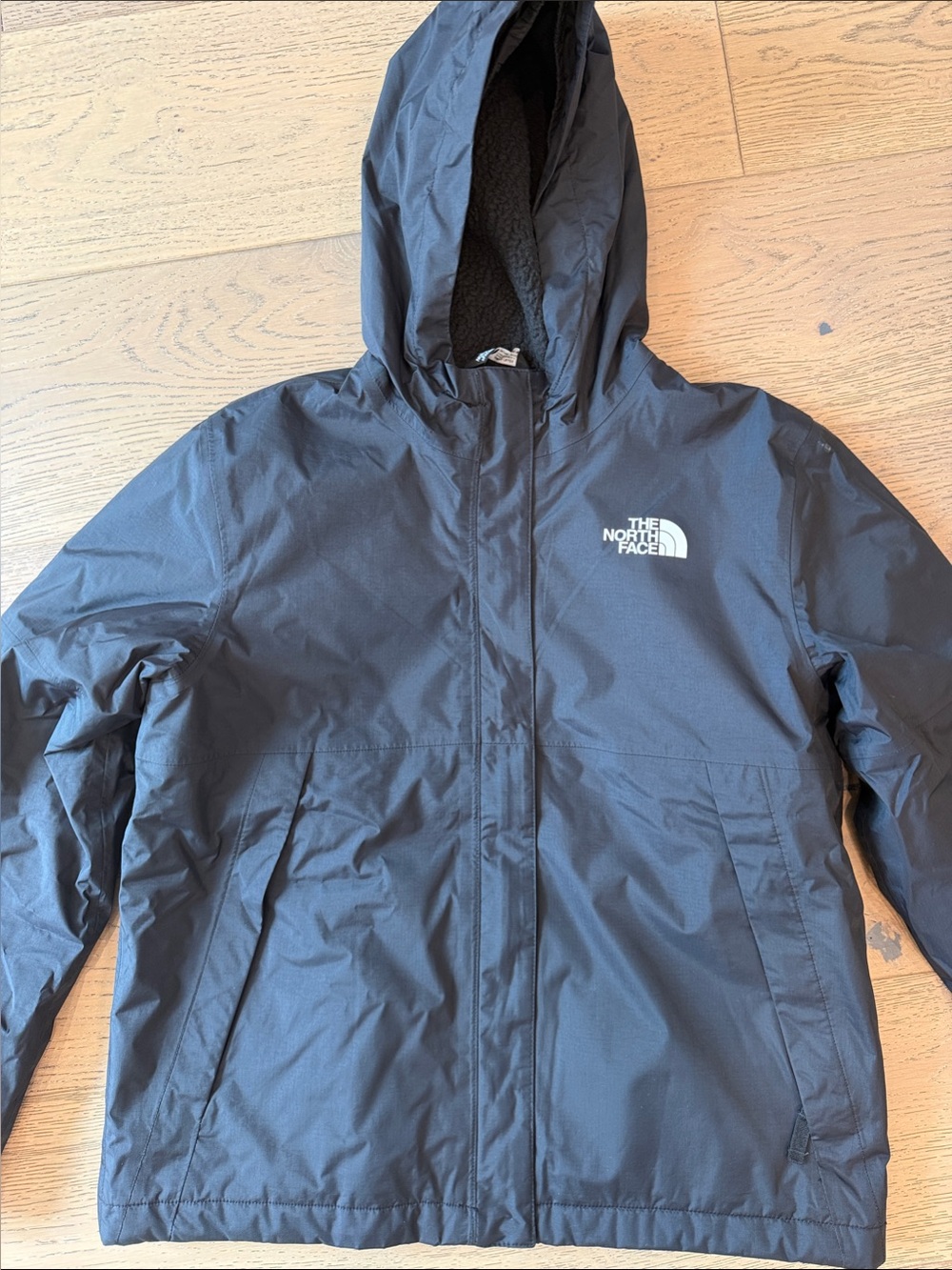 The North Face Black Hooded Shell Jacket - Girls XL